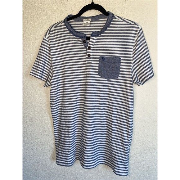 Abercrombie & Fitch henley muscle Mens Shirt M Striped 90s y2k vintage - Picture 1 of 7